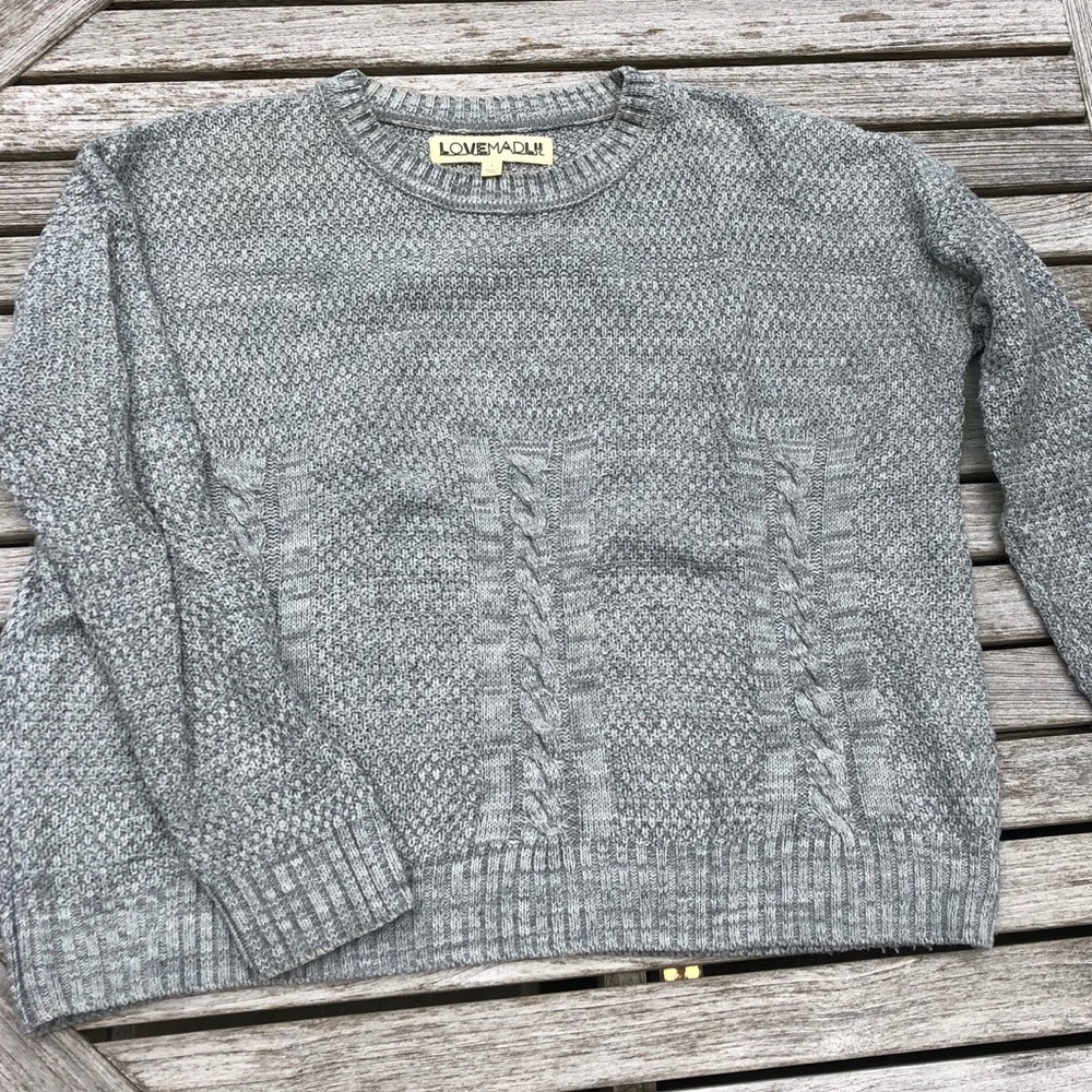 Urban Outfitters Love Madly Gray Knit Sweater, S.